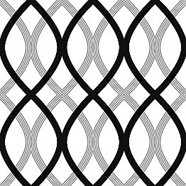 Contour Black Geometric Lattice Wallpaper