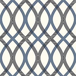 Contour Blue Geometric Lattice Wallpaper