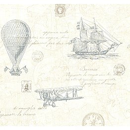 Explorer Teal Antique Map Wallpaper