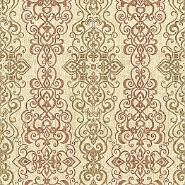Mexuar Copper Filigree Stripe Wallpaper