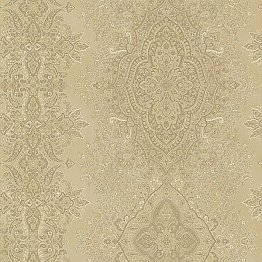 Benedict Gold Ornate Paisley Stripe Wallpaper