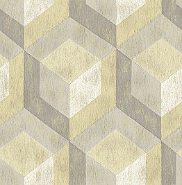 Rustic Wood Tile Honey Geometric Wallpaper