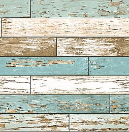 Scrap Wood Turquoise Weathered Texture Wallpaper
