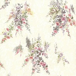 Quinn Purple Bouquet Floral Wallpaper