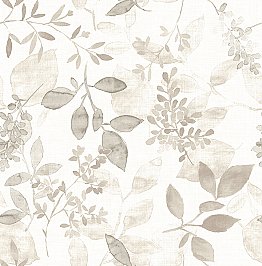 Gossamer Taupe Botanical Wallpaper