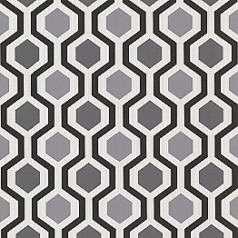 Kelso Black Geometric Wallpaper
