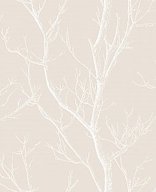Laelia Beige Silhouette Tree Wallpaper