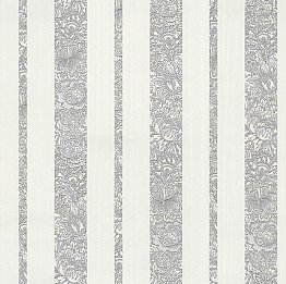 Certosa Silver Floral Stripe Wallpaper