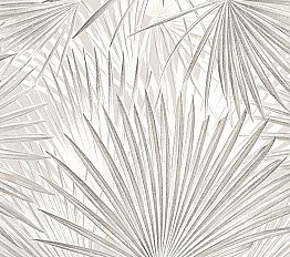 Ducasse Light Grey Palms Wallpaper