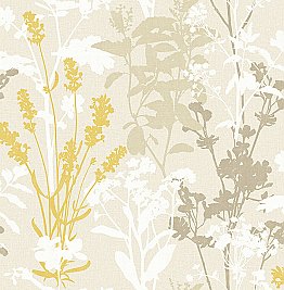 Pippin Mustard Wild Flowers Wallpaper