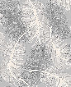 Hurston Grey Feather Wallpaper
