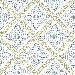 Nyborg Blue Ornamental Geometric Wallpaper