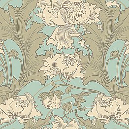Siri Turquoise Floral Wallpaper