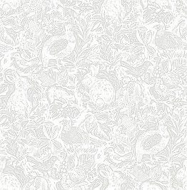 Revival Light Grey Fauna Wallpaper