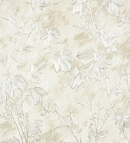 Portofino Off-White Cow Leaves Wallpaper