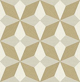 Valiant Gold Faux Grasscloth Mosaic Wallpaper