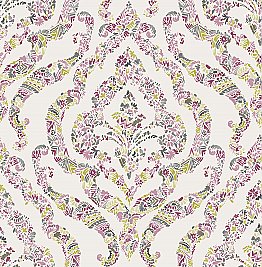 Featherton Pink Floral Damask Wallpaper
