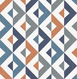 Seesaw Multicolor Geometric Faux Linen Wallpaper