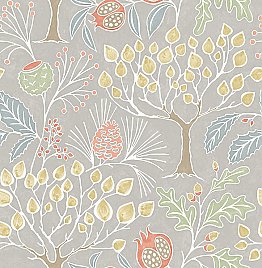 Shiloh Light Grey Botanical Wallpaper