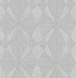 Intrinsic Silver Geometric Wood Wallpaper