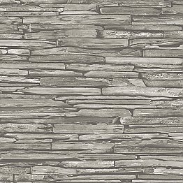 McGuire Taupe Stacked Slate Wallpaper