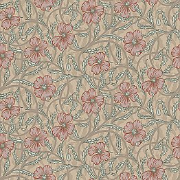 Imogen Light Brown Floral Wallpaper