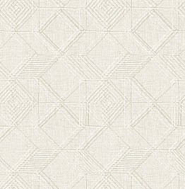 Moki Off-White Lattice Geometric Wallpaper