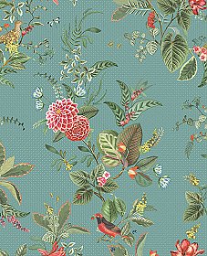 Floris Turquoise Woodland Floral Wallpaper