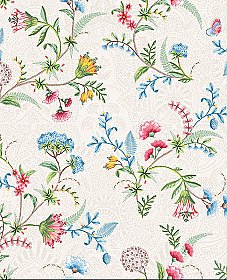 La Majorelle White Ornate Floral Wallpaper