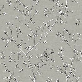 Tadley Dark Grey Branch Wallpaper
