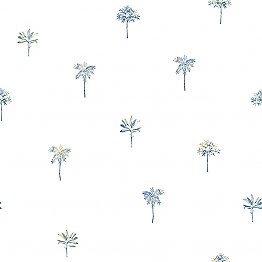 Palmetto Blue Leaves Wallpaper