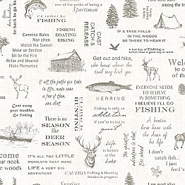 North Hills Off-White Camping Quotes Wallpaper