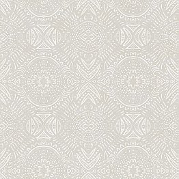 Java Light Grey Medallion Wallpaper