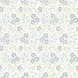 Patsy Blue Floral Wallpaper