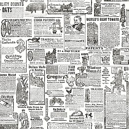 Underwood Black Vintage Newspaper Wallpaper