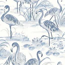 Everglades Blue Flamingos Wallpaper