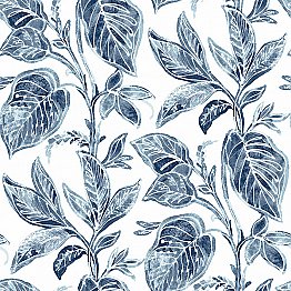 Mangrove Blue Botanical Wallpaper