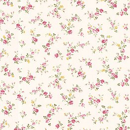Turtledove Pink Small Rose Toss Wallpaper