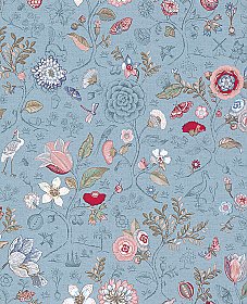 Espen Sky Blue Floral Wallpaper