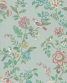 Willem Mint Painted Garden Wallpaper