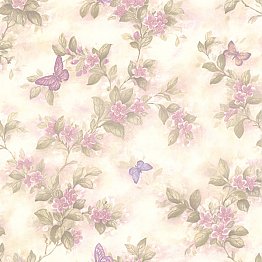 Mariposa Lavender Blossom/Butterfly Wallpaper