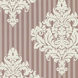 Rowan Rose Damask Stripe Wallpaper
