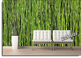 Bamboo Backround Peel & Stick Canvas Wall Mural by QuickMurals