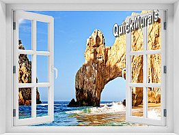 Cabo San Lucas Window 1-Piece Peel and Stick Mural