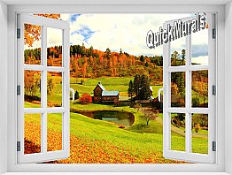 Vermont Farmhouse Window #1 One-Piece Peel and Stick Mural