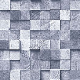 Tevye Blue Wood Geometric Wallpaper