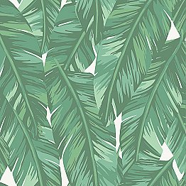 Dumott Green Tropical Leaves Wallpaper
