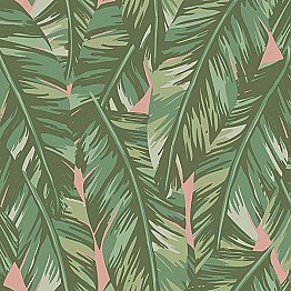 Dumott Olive Tropical Leaves Wallpaper