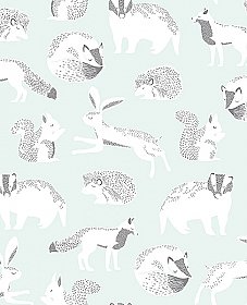 Mickel Off-White Animals Wallpaper