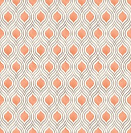 Ailsa Orange Ogee Wallpaper